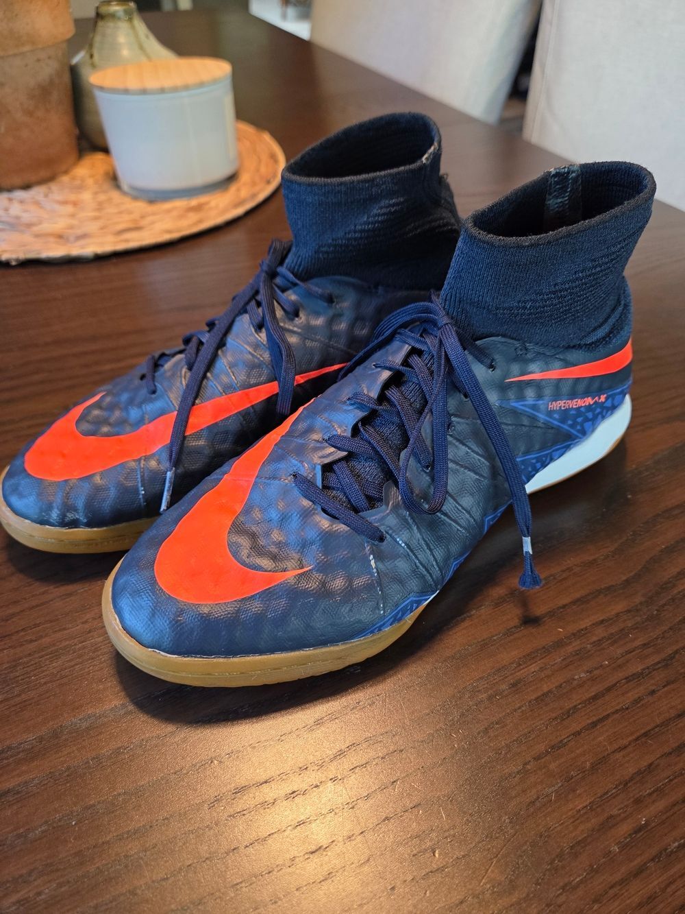 Nike HypervenomX Proximo IC Indoor Soccer Shoes Blue Crimson Floodlights Sz 6.5